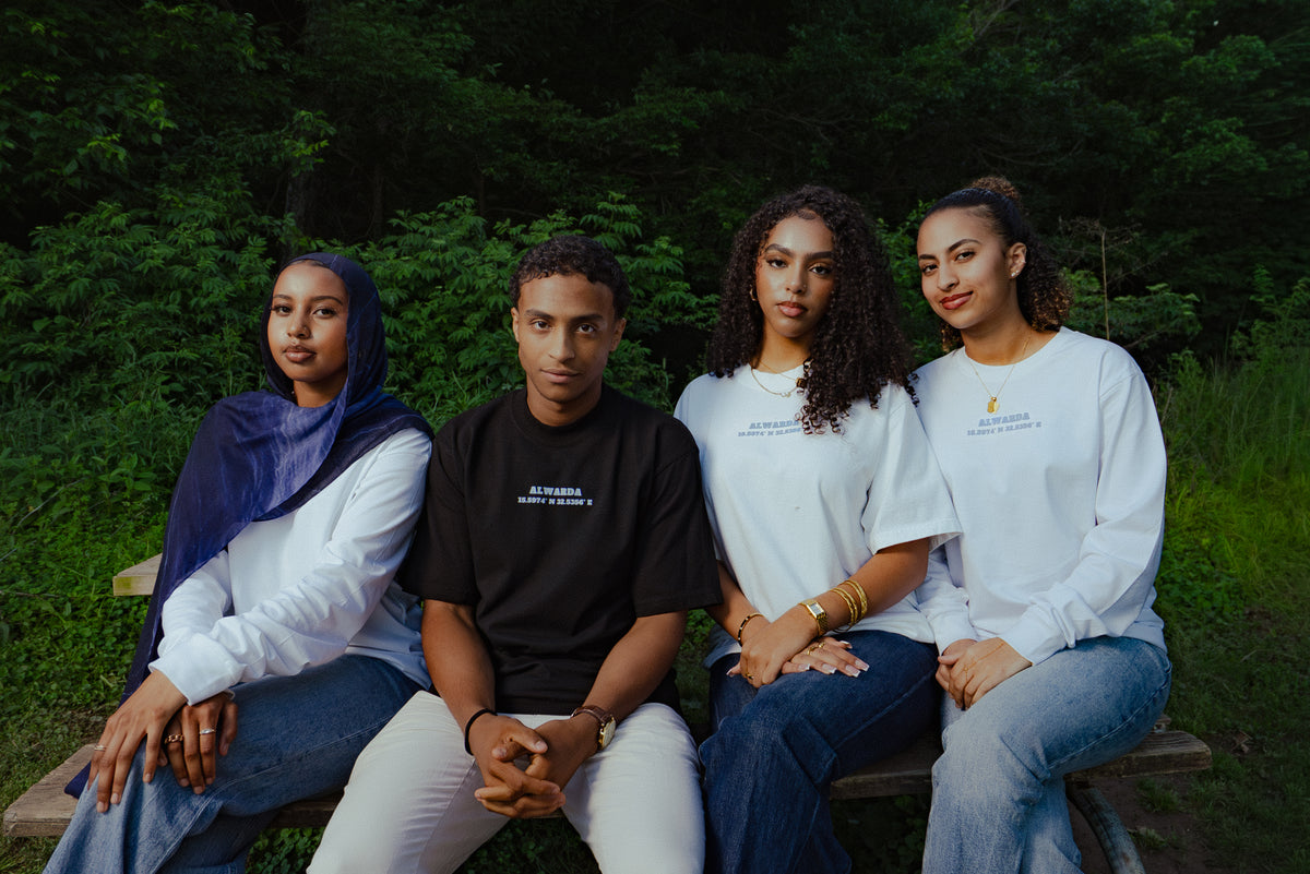 Four people featured in Alwarda Dept’s outdoor brand photography